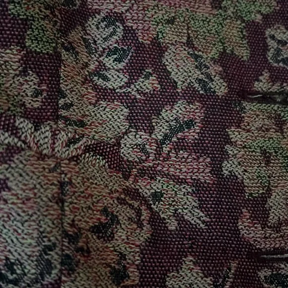 Vintage Petite Sophisticate Floral Tapestry Jacket Blazer Maroon Size 12 - Picture 2 of 6